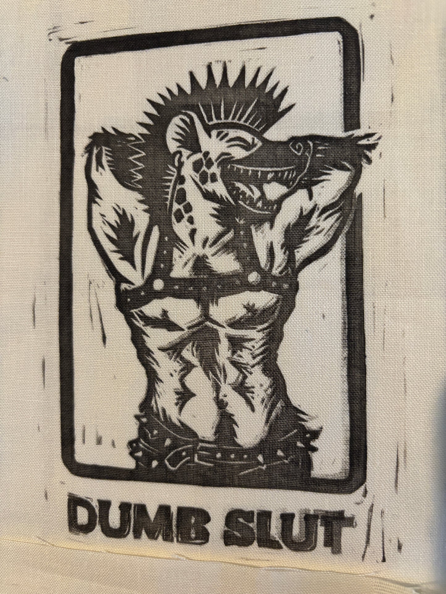 B-grade patches - Dumb Slut on cream