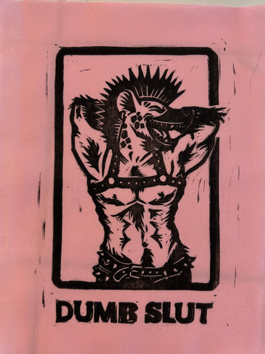 Dumb Slut patch on Pink