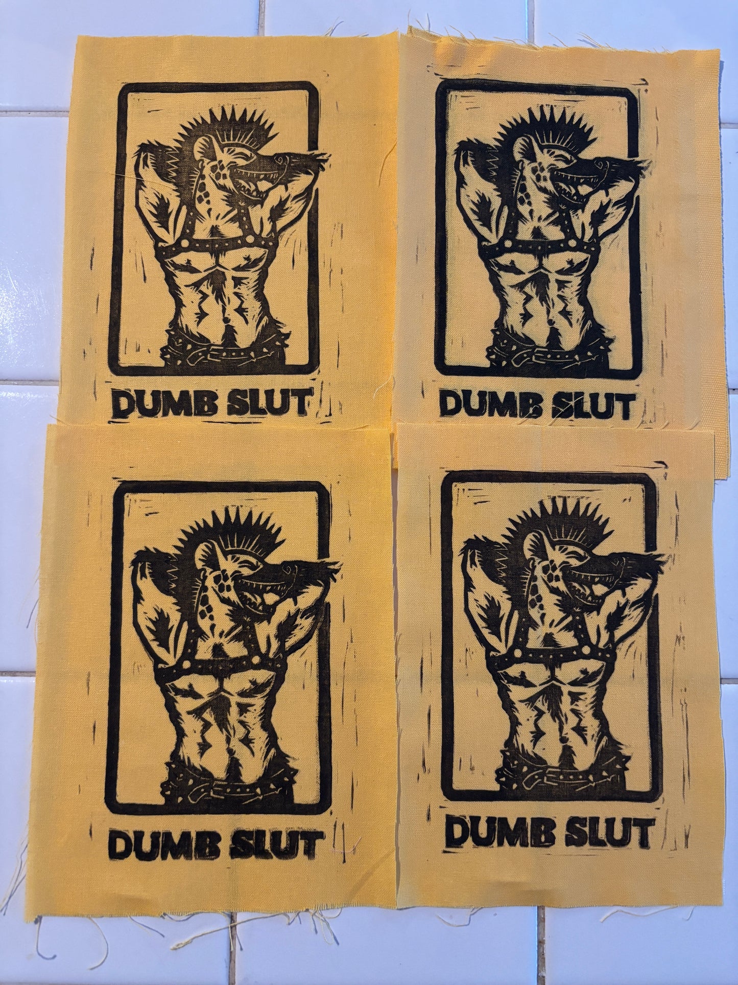 Dumb Slut patch on Yellow