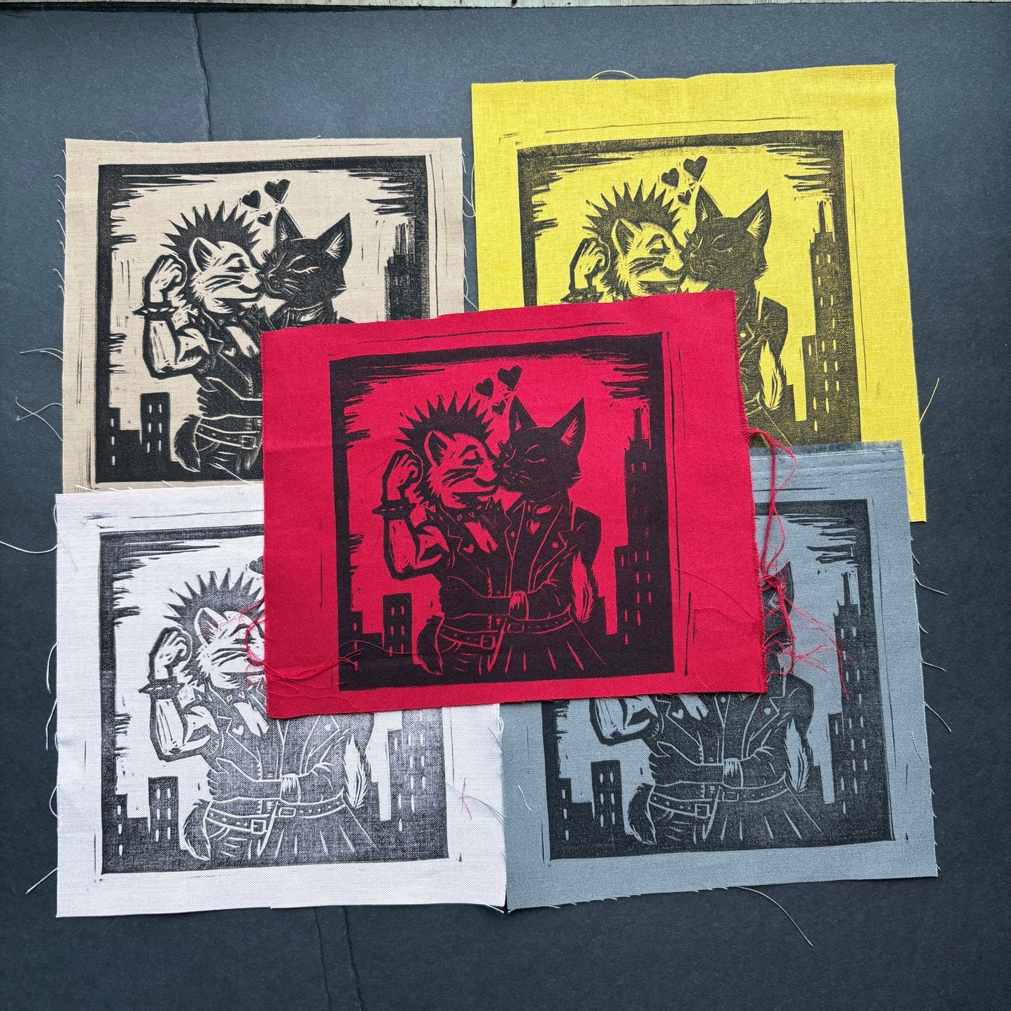 MISPRINT: Cats Kissing Patch (exclusive)