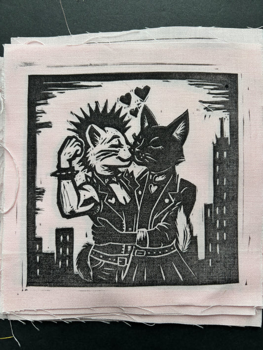Cats Kissing Patch - Light Pink (exclusive)