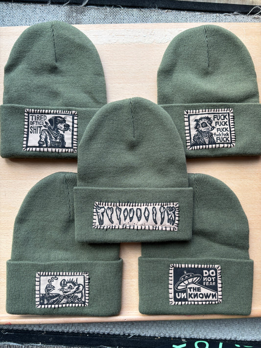 Dark Olive Green Beanies