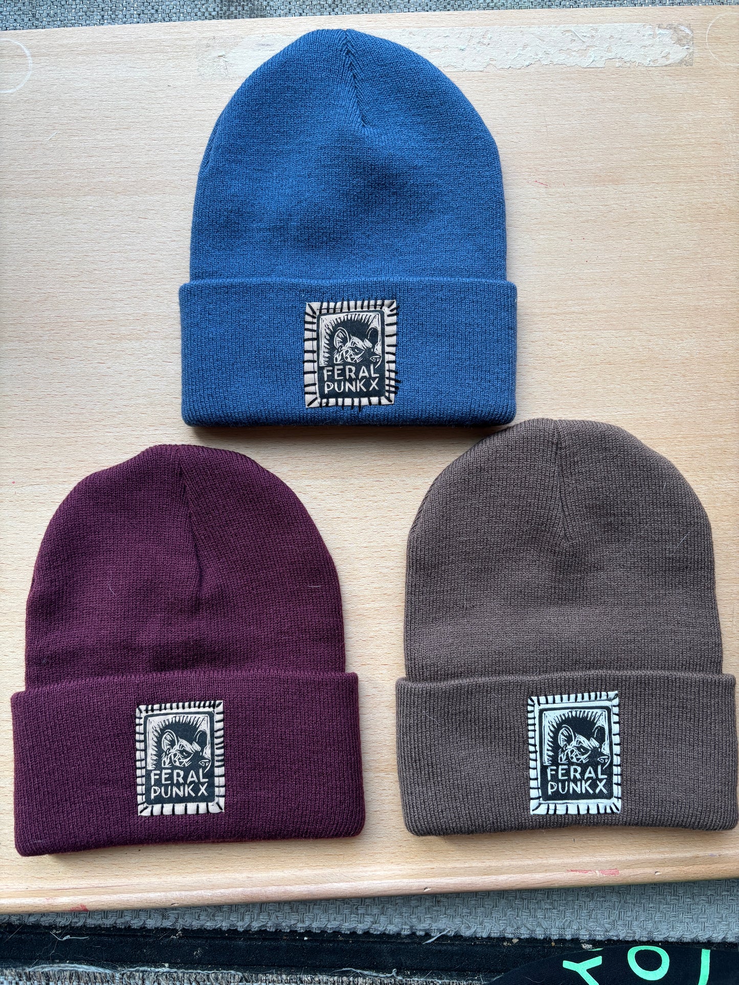 Hand-stitched Patched Beanies