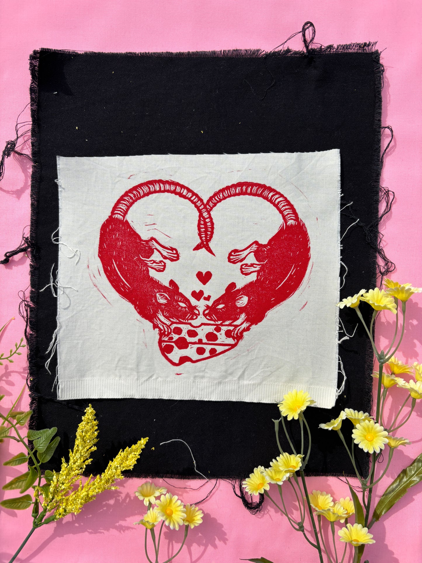 RAT Heart Patch w/ red ink