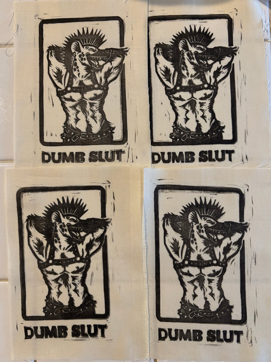 B-grade patches - Dumb Slut on cream