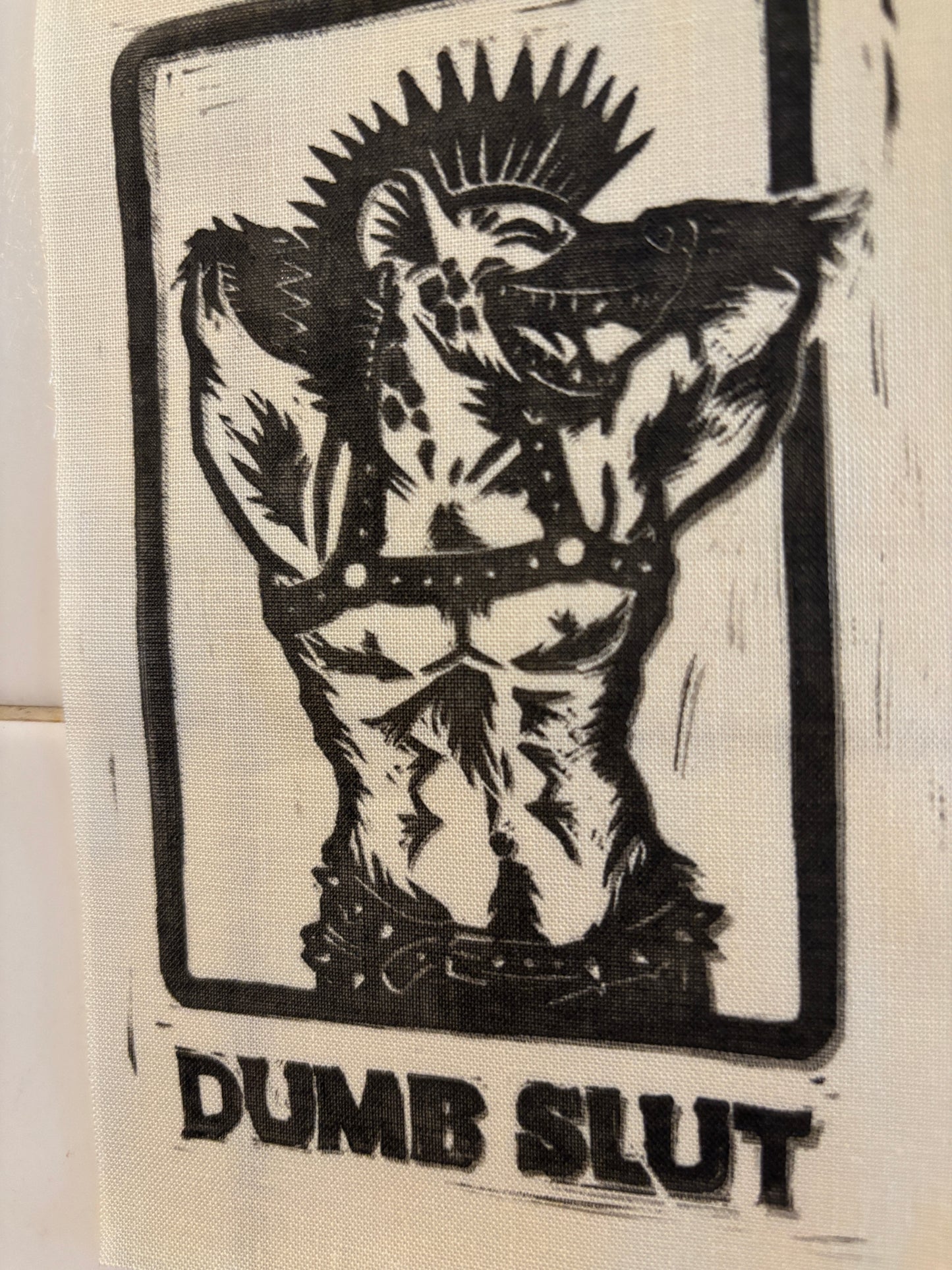 B-grade patches - Dumb Slut on cream