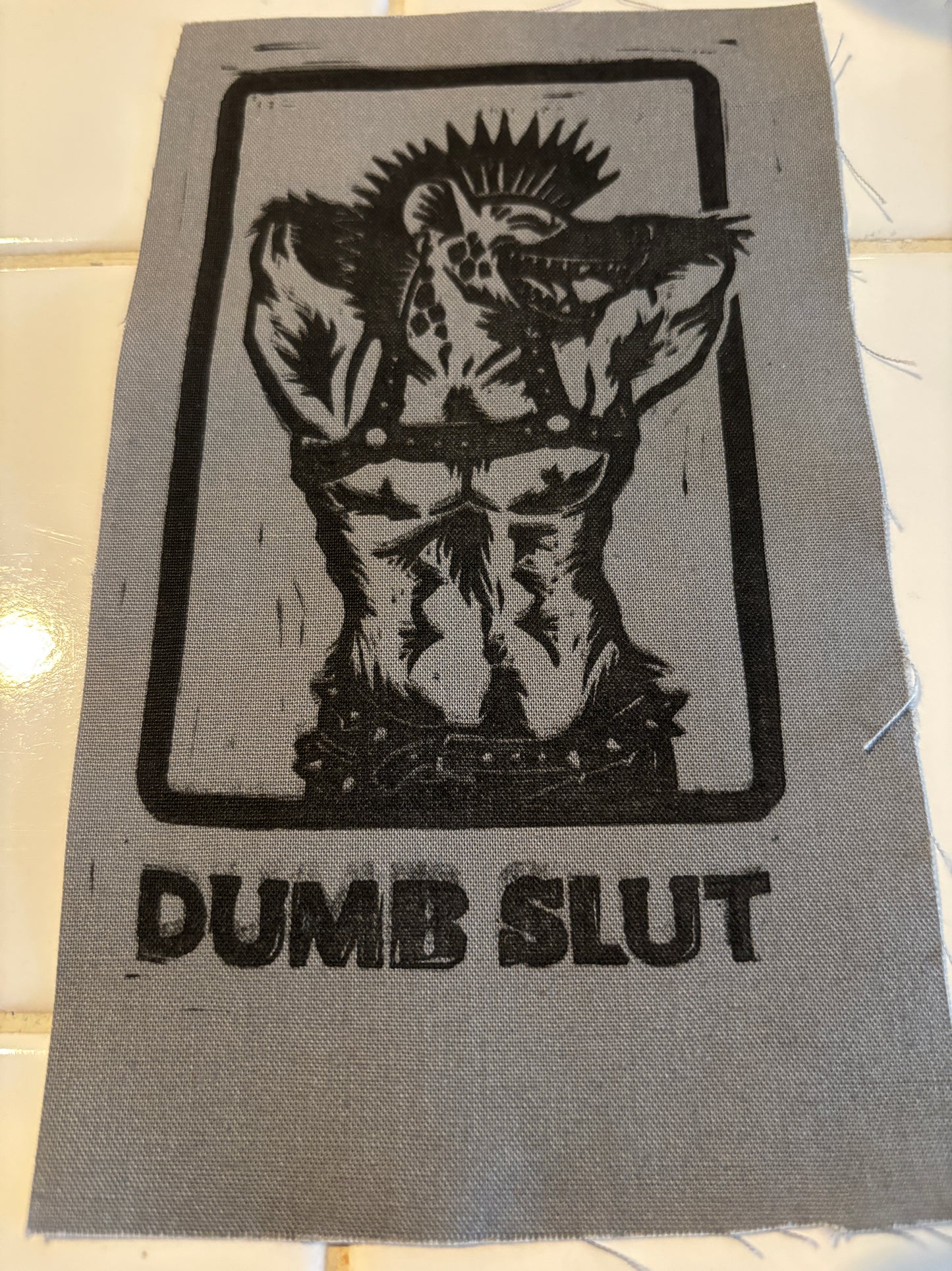 B-Grade patches - Dumb Slut on Gray