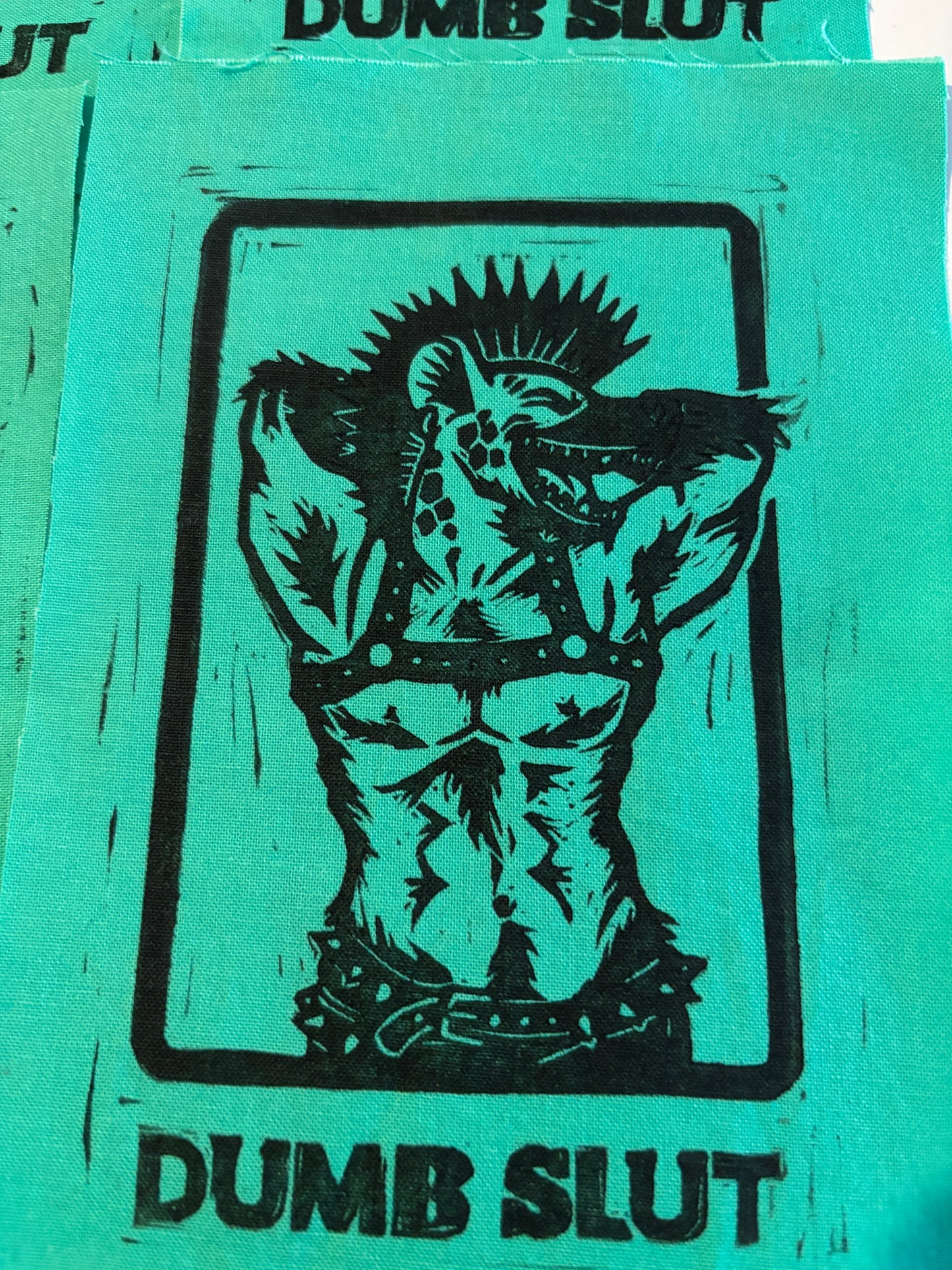 B-Grade patches - Dumb Slut on Green