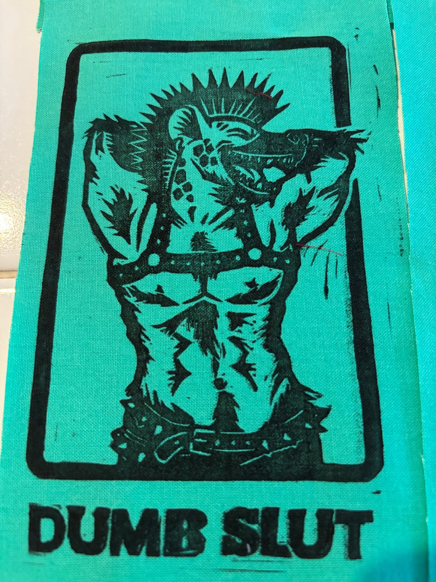 B-Grade patches - Dumb Slut on Green